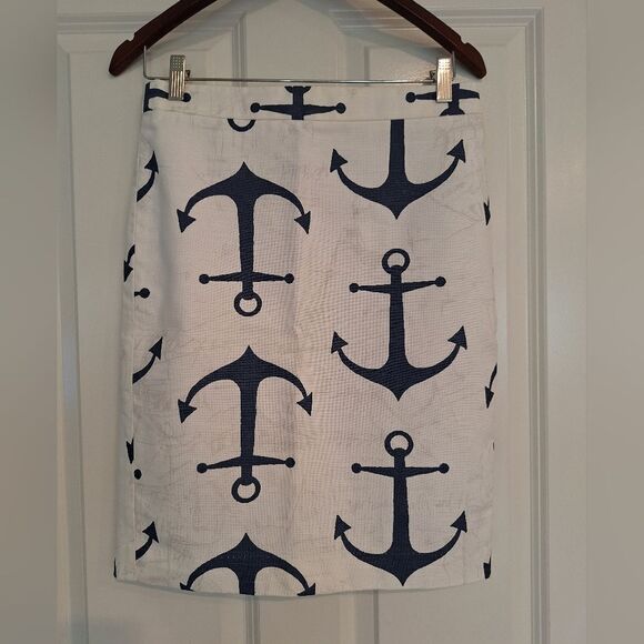 Corilynn anchor white blue skirt size 4 /S - Picture 1 of 7